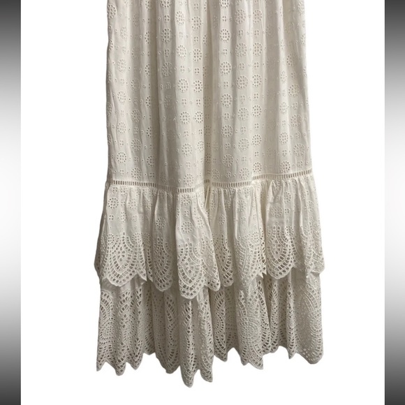 Ulla Johnson - Demna Dress in Pristine White Eyelet Maxi Size 2  GORGEOUS V-neck - Picture 9 of 12